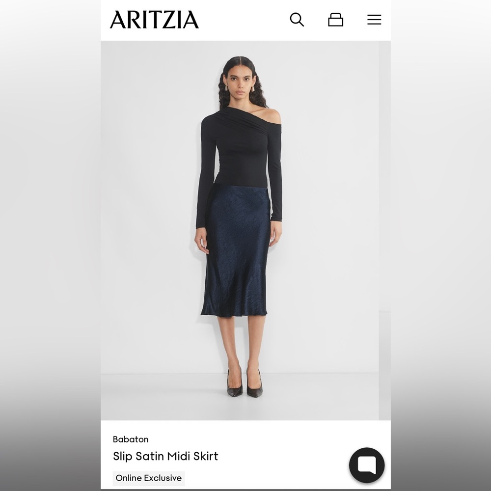 Babaton Slip Satin Midi Skirt